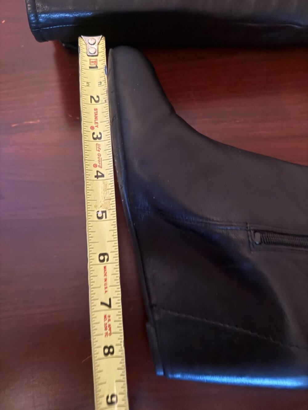Via Spiga Black All Soft Leather Knee High Wedge Boots Zip Women’s Size 8 M - Picture 8 of 15